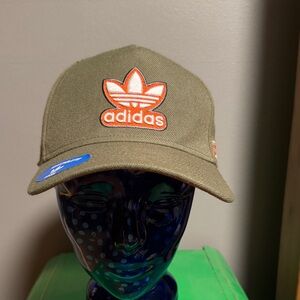 adidas Olive Green Cap with Orange Trefoil Patch